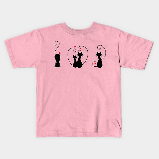 Lovely Cats Kids T-Shirt by ProfessorJayTee